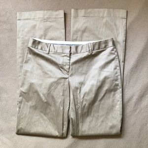 Tan & Cream Pinstripe Pants Editor Fit